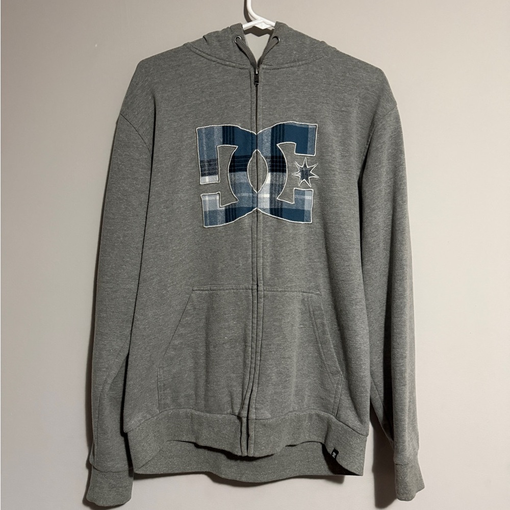 DC Men's Gray Zip-Up Hoodie